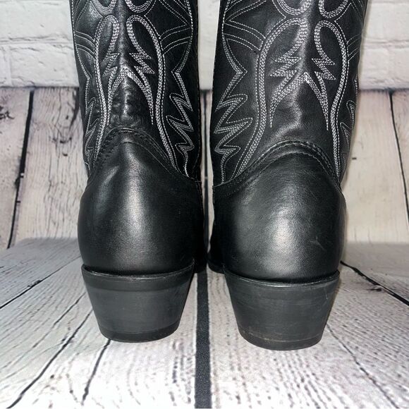 ✅SOLD✅ Laredo Western Birchwood Black Leather Cowboy Boots Size 10.5 - Picture 13 of 17